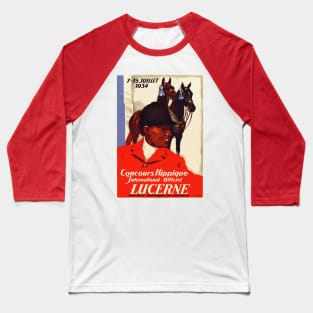 1934 International Horse Show, Lucerne Switzerland - Poster Art Baseball T-Shirt